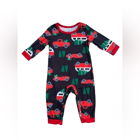 PatPat 9-12 Months Christmas Truck Button Romper - Picture 1 of 5